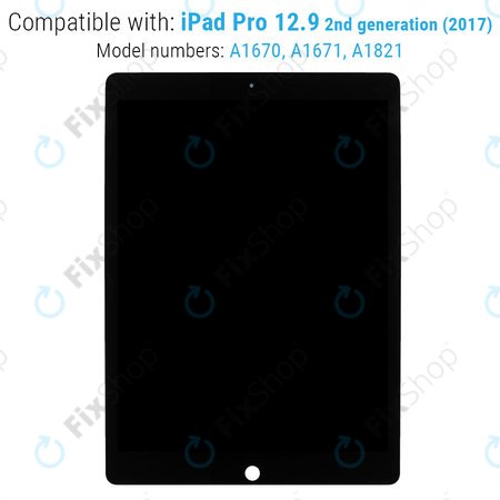 Apple iPad Pro 12.9 (2nd Gen 2017) - LCD Display + Touchscreen Front Glas + IC Modul (Black) Refurbished