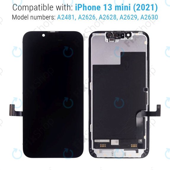 Display Hard OLED für iPhone 13 Mini, Touchscreen-Glas mit Rahmen, FixPremium