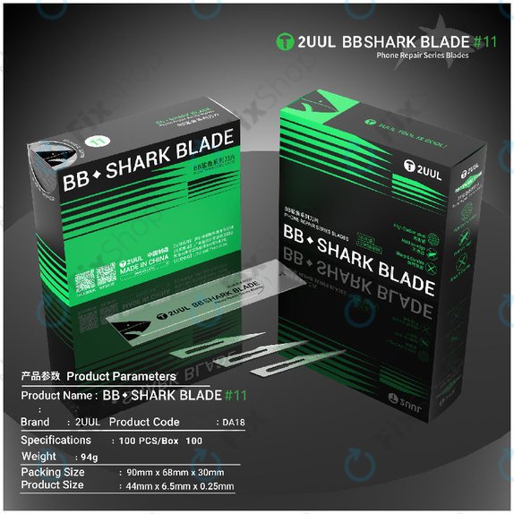 Skalpellklingen Shark Nr. 11, BB, 2UUL DA18, 100 Stk./Box