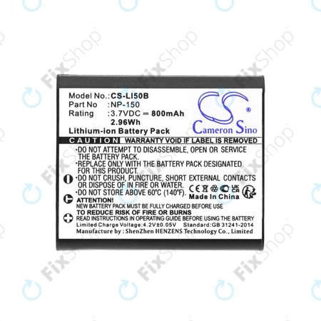 Akku batterie für Olympus MJU, Casio Exilim, Kodak PIXPRO, 800mAh, Li-Ion, 3.7V, NP-150, HQ