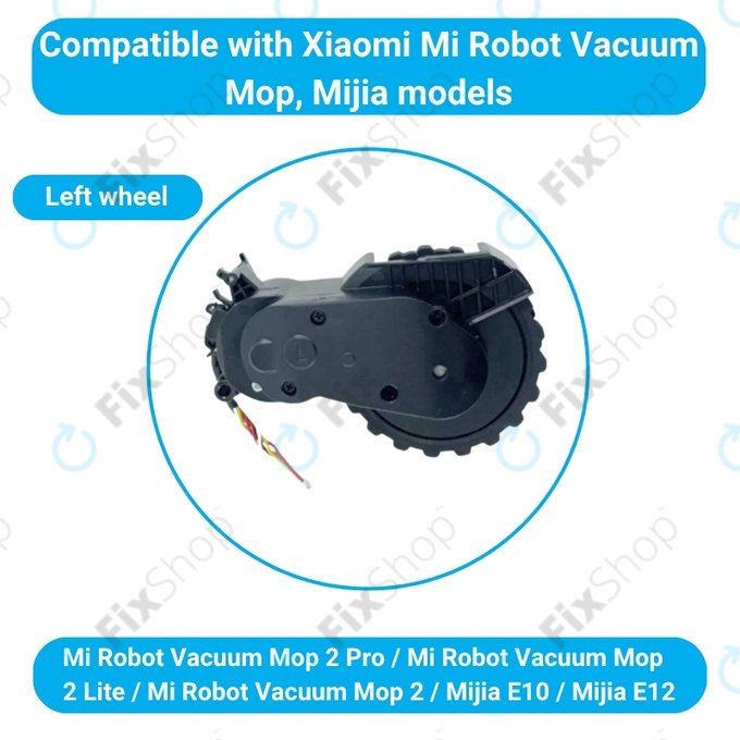 Xiaomi Mijia E10, E12, Mi Robot Vacuum Mop 2 Lite, 2 Pro - Rad mit Motor (Links) (Schwarz)