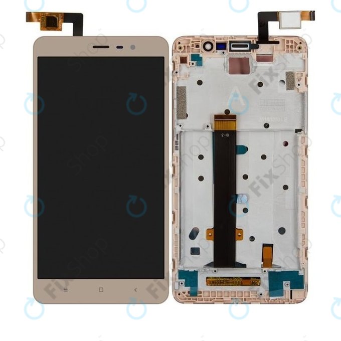 Xiaomi Redmi Note 3 - LCD Display + Touchscreen Front Glas + Rahmen (Gold) TFT