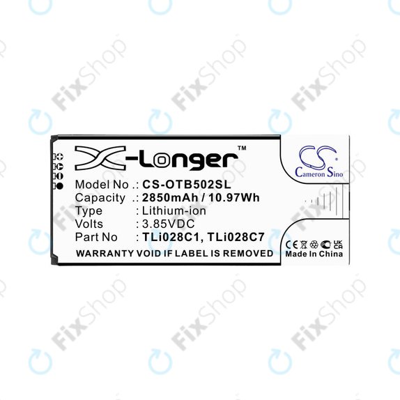 Batterie für Alcatel 1b 2020, Alcatel Ot-5002a, 2850mAh, Li-Ion, 3.85V, TLI028C1, HQ