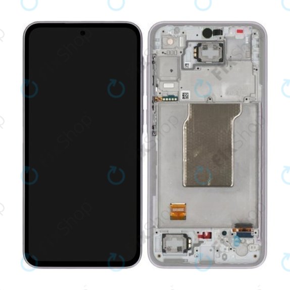 Samsung Galaxy A35 A356B - LCD Display + Touchscreen Front Glas + Rahmen (Awesome Lilac) - GH82-34221C Genuine Service Pack