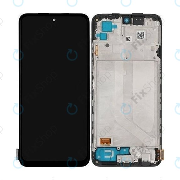 Xiaomi Redmi Note 10S - LCD Display + Touchscreen Front Glas + Rahmen (Onyx Gray) - 5600020K7B00, 560002K7BN00 Genuine Service Pack