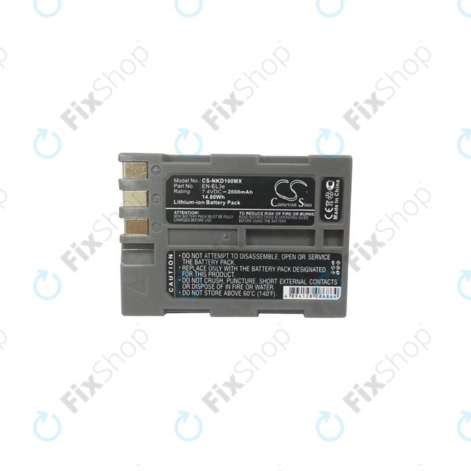 Nikon D50, D70, D80, D90, D100, D200, D300, D700, D900 - Akku Batterie EN-EL3e Li-Ion 2000mAh HQ