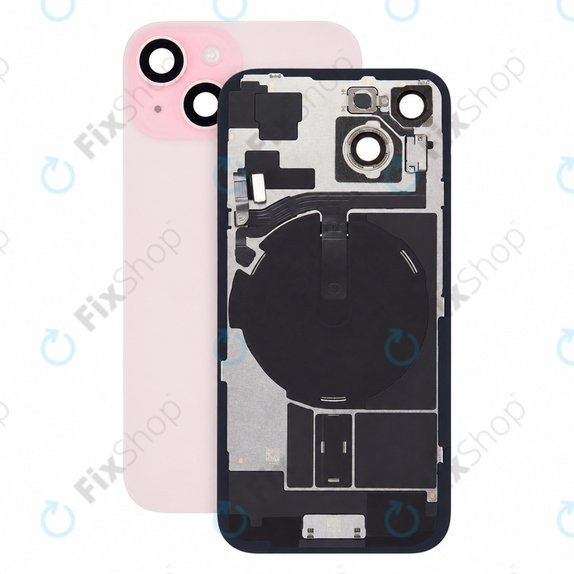 Glas der Rückabdeckung für iPhone 15, Pink, Pulled A