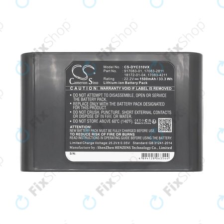 Akku batterie für Dyson DC31, DC34, DC35, DC44, 1500mAh, Li-Ion, 22.2V, 17083-2811, HQ