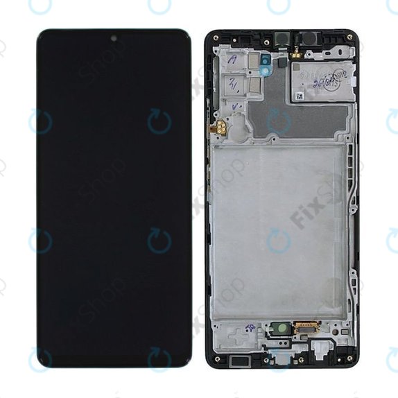 Samsung Galaxy A42 5G A426B - LCD Display + Touchscreen Front Glas + Rahmen (Prism Dot Black) - GH82-24375A, GH82-24376A Genuine Service Pack
