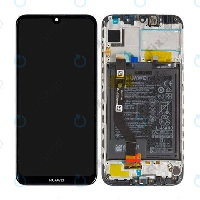 Huawei Y7 (2019) - LCD Display + Touchscreen Front Glas + Rahmen + Akku Batterie - 02352KCV, 02352KDB, 02352KDA, 02352LHQ, 02352KCY Genuine Service Pack