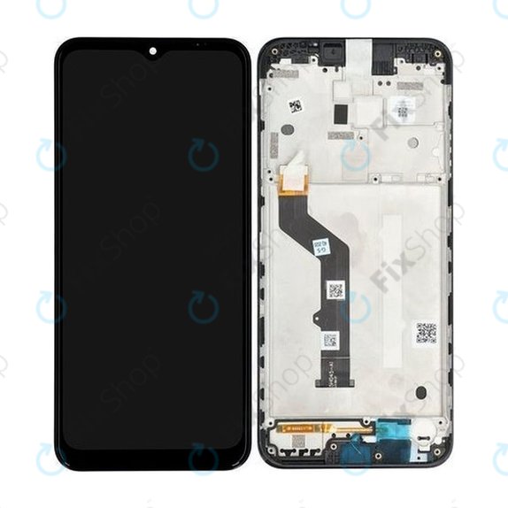 Motorola Moto E7 Plus XT2081 - LCD Display + Touchscreen Front Glas + Rahmen (Black) - 5D68C17416 Genuine Service Pack