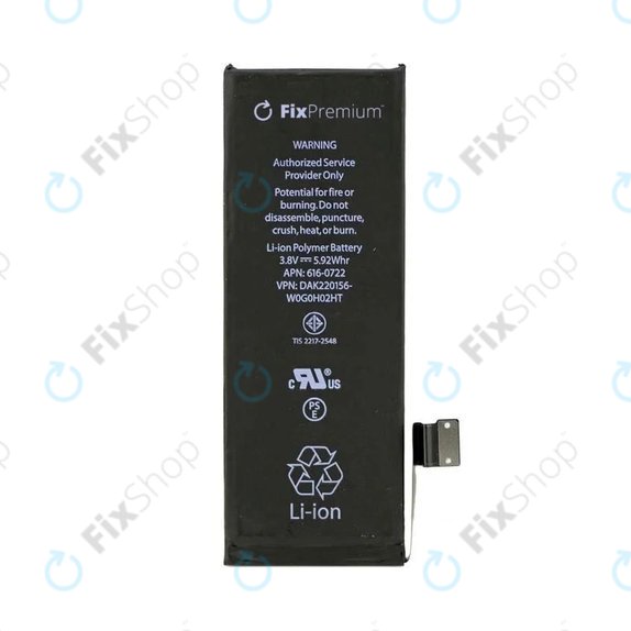 Akku Batterie für iPhone 5S, 1560mAh, FixPremium