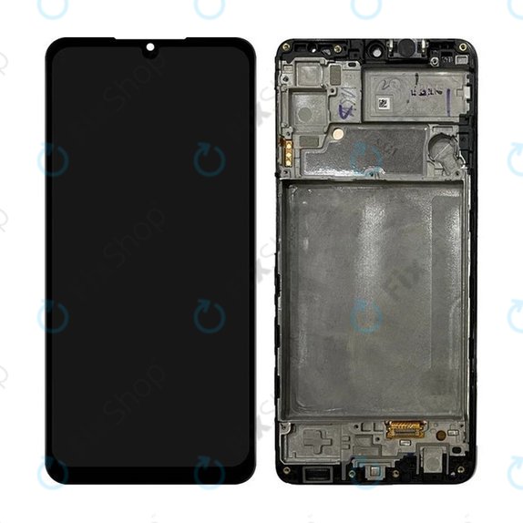 Samsung Galaxy M22 M225F - LCD Display + Touchscreen Front Glas + Rahmen (Black) OLED