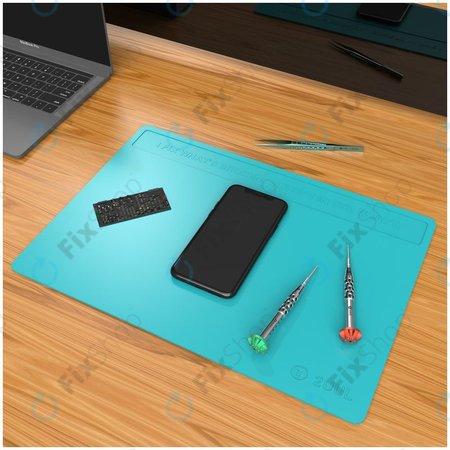 2UUL - ESD Antistatisches hitzebeständiges Silikonpad mit Anti-Staub-Beschichtung - 40 x 28cm (Blau)