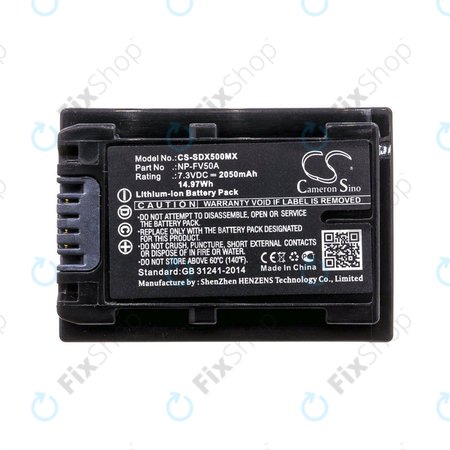 Batterie für Sony Fdr-Ax33, Sony Fdr-Ax40, Sony Fdr-Ax45, Sony Fdr-Ax, 2050mAh, Li-Ion, 7.3V, NP-FV50A, HQ