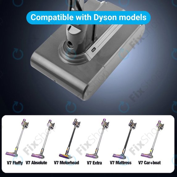 Dyson V7 - Akku Batterie 968670-02, 968670-03 Li-Ion 21.6V 2500mAh HQ