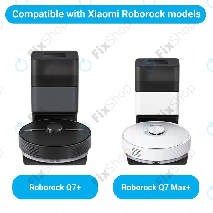 Ersatzteilset für Xiaomi Roborock Q7+, Q7 Max, Q7 Max+ (2x Hauptbürste, 4x Filter, 4x Seitenbürste – weiß, 4x Wischtuch, 4x Staubbeutel)