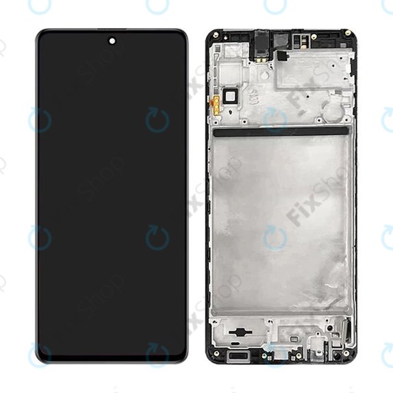 Samsung Galaxy M51 M515F - LCD Display + Touchscreen Front Glas + Rahmen (Celestial Black) TFT