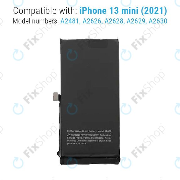 Akku Batterie für iPhone 13 Mini, 2406mAh, A2660, Service Pack
