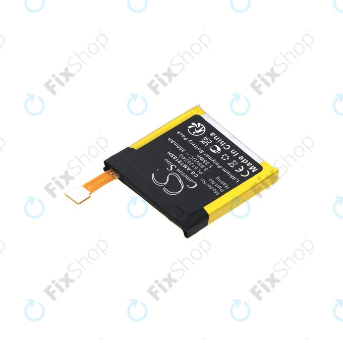 Batterie für Amazfit A1801, A1808, A1918, T-Rex Verge Lite, 350mAh, Li-Pol, 3.85V, PL512524G, HQ