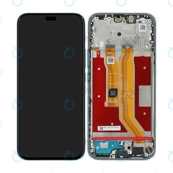Honor 400 Lite - LCD Display + Touchscreen Front Glas + Rahmen (Marrs Green) - 0235ANTH Genuine Service Pack