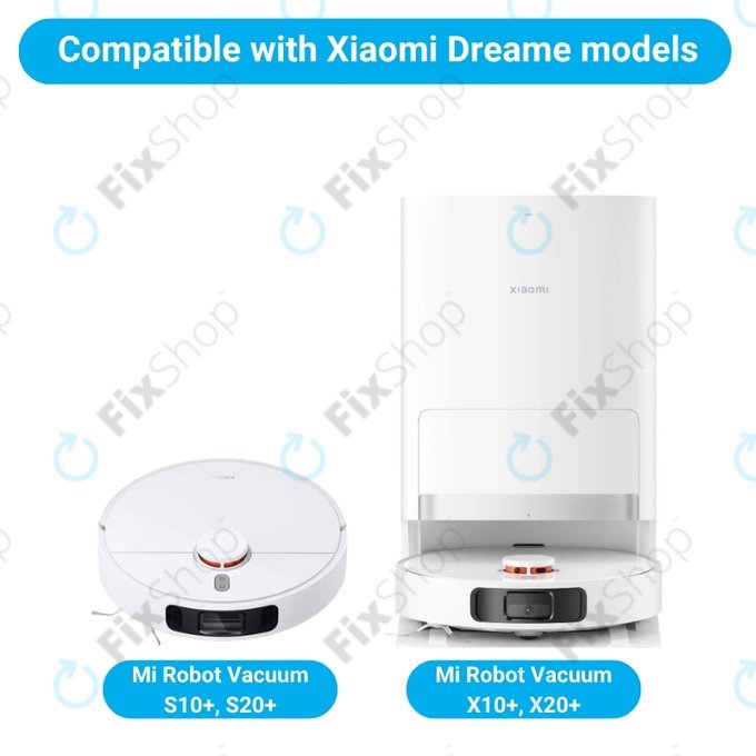 Ersatzteilset für Xiaomi Mi Robot Vacuum S20+, S10+, X20+, X10+ (1x Hauptbürste, 2x Filter, 2x Seitenbürste – weiß)