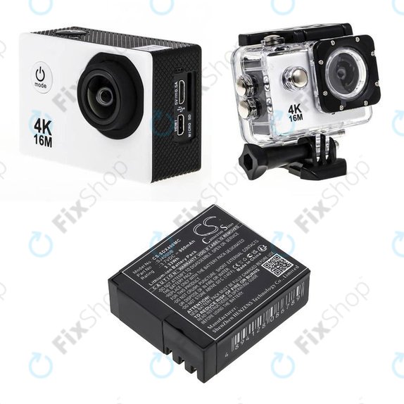 Akku batterie für SJCAM SJ4000, SJ5000, 900mAh, Li-Ion, 3.7V, SJ4000B, HQ