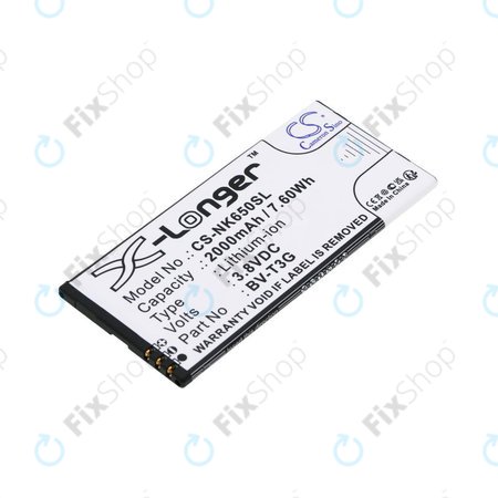 Akku batterie für Nokia Lumia 650, 2000mAh, Li-Ion, 3.8V, BV-T3G, HQ