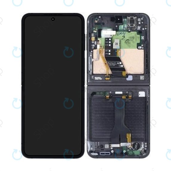 Samsung Galaxy Z Flip 6 F741B - LCD Display + Touchscreen Front Glas + Rahmen (Crafted Black) - GH82-35014E Genuine Service Pack