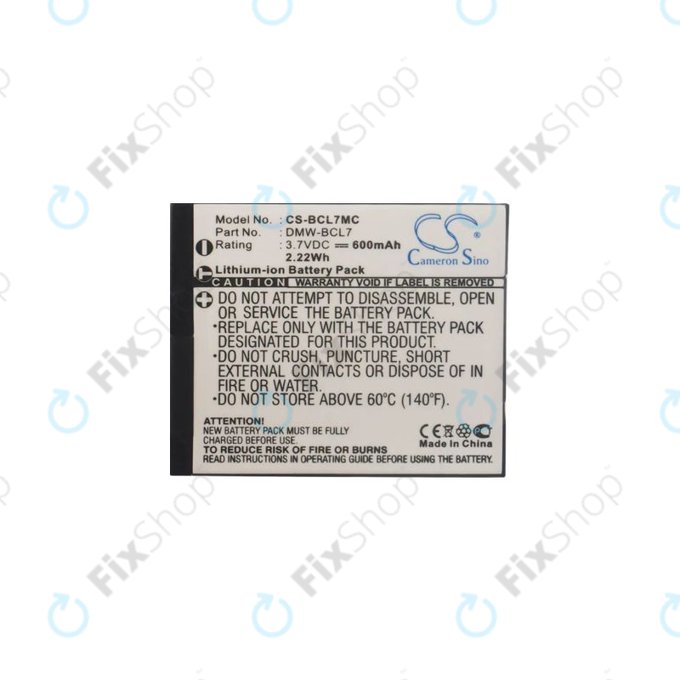 Panasonic Lumix DMC-F5, FH10, FS50, SZ3, SZ9, XS1 - Akku Batterie DMW-BCL7 Li-Ion 600mAh HQ