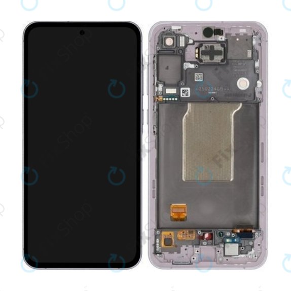 Samsung Galaxy A55 A556B - LCD Display + Touchscreen Front Glas + Rahmen (Awesome Lilac) - GH82-34305C Genuine Service Pack