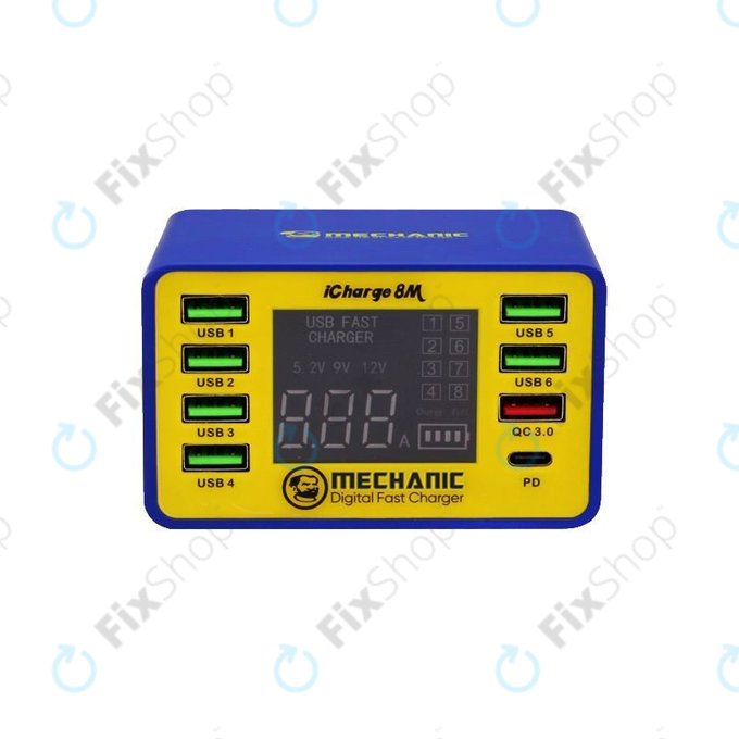 Mechanic iCharge 8M - USB-Service-Ladestation mit USB-C und USB 3.0