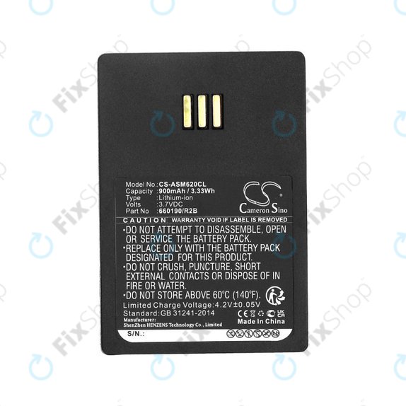 Batterie für Siemens Openstage WL3, Ascom, Aastra, Innovaphone, 900mAh, Li-Ion, 3.7V, 660190/R2B, HQ