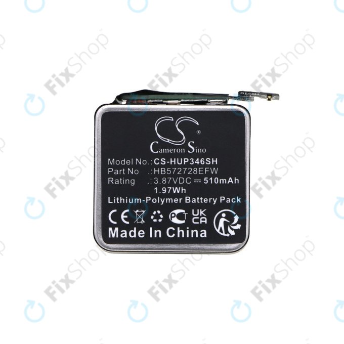 Batterie für Huawei Watch GT3 Pro 46mm, 510mAh, Li-Pol, 3.87V, HB572728EFW, HQ