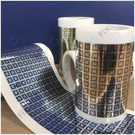 Gelbe holografische Aufkleber für die Sicherheitsgarantie (5 x 5 mm) - 100 Stk.