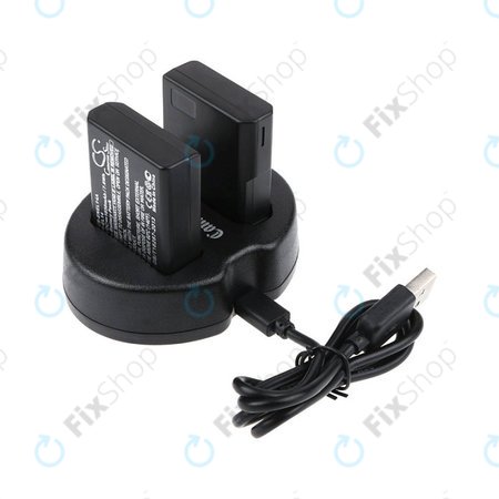 2 Akkus mit Ladegerät fürNikon Coolpix P7000, P7700, D3100, D3200, D5100, 1030mAh, Li-Ion, 7.4V, EN-EL14, HQ