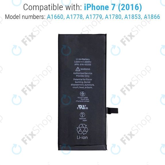 Akku Batterie für iPhone 7, 1960mAh, FixPremium