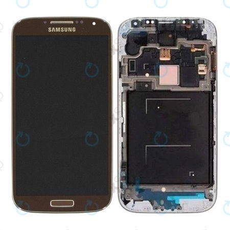 Samsung Galaxy S4 i9506 LTE - LCD Display + Touchscreen Front Glas + Rahmen (Brown) - GH97-15202E Genuine Service Pack