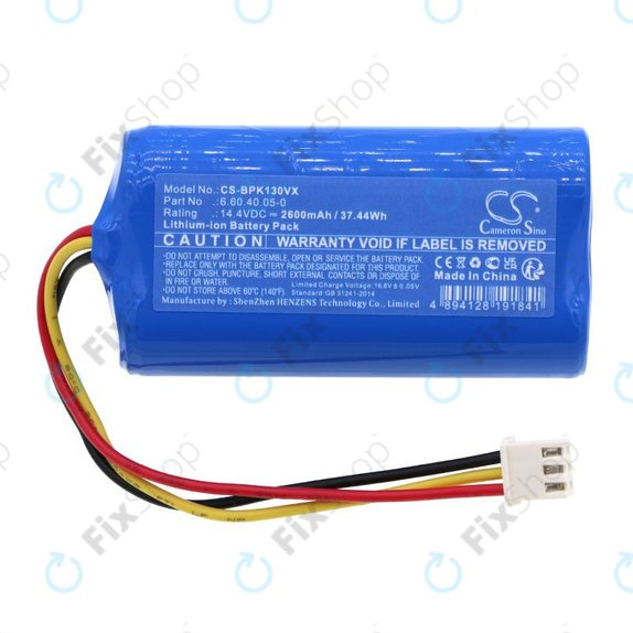 Akku batterie für Evolveo RoboTrex H9, Midea M4, Blaupunkt XPOWER+, 2600mAh, Li-Ion, 14.4V, 6.60.40.05-0, HQ