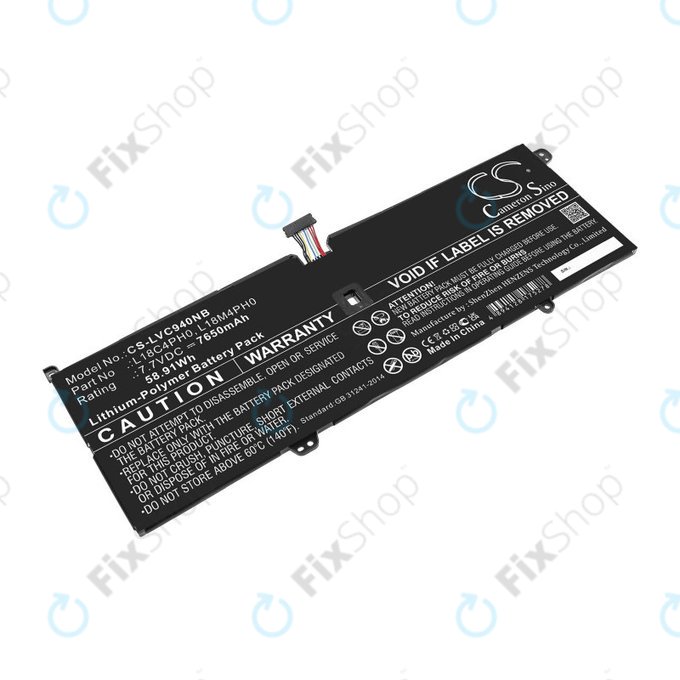 Batterie für Lenovo Yoga C940, 7650mAh, Li-Pol, 7.7V, L18C4PH0, HQ