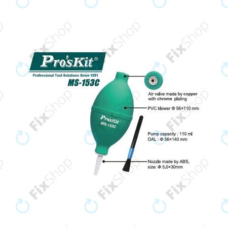 Pro'sKit MS-153C - Staubgebläse für Klebeschutzbrillen und -folien
