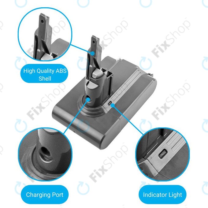 Dyson V7 - Akku Batterie 968670-02, 968670-03 Li-Ion 21.6V 2500mAh HQ