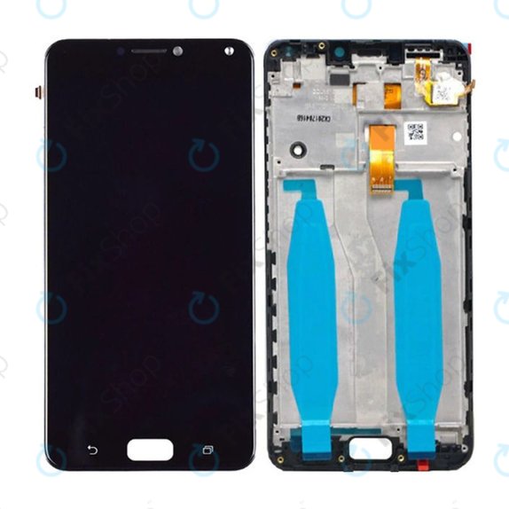 Asus Zenfone 4 Max ZC520KL (X00HD) - LCD Display + Touchscreen Front Glas + Rahmen (Black) Genuine Service Pack