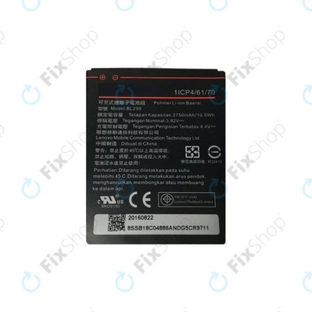 Lenovo VIBE K5 A6020a40, K5 Plus A6020a46, C2 K10a40 - Akku Batterie BL259 2750mAh