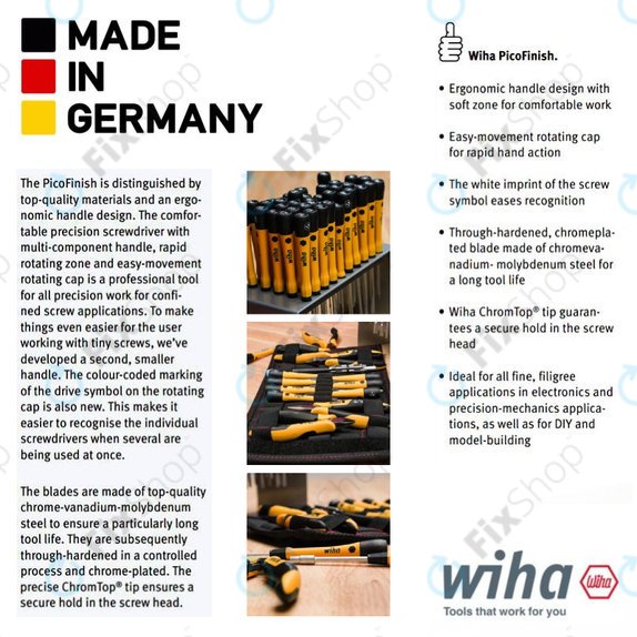 Wiha PicoFinish® ESD 271P - Präzisionsschraubendreher - Phillips PH00 (2,0mm)
