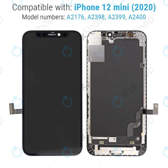 Display Hard OLED für iPhone 12 Mini, Touchscreen-Glas mit Rahmen, FixPremium