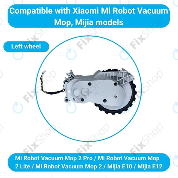 Xiaomi Mijia E10, E12, Mi Robot Vacuum Mop 2 Lite, 2 Pro - Rad mit Motor (Links) (Weiß)