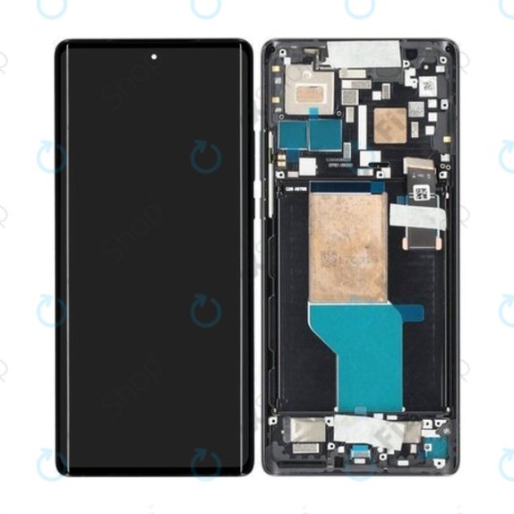 Motorola Edge 30 Ultra - LCD Display + Touchscreen Front Glas + Rahmen (Interstellar Black) - 5D68C21260 Genuine Service Pack