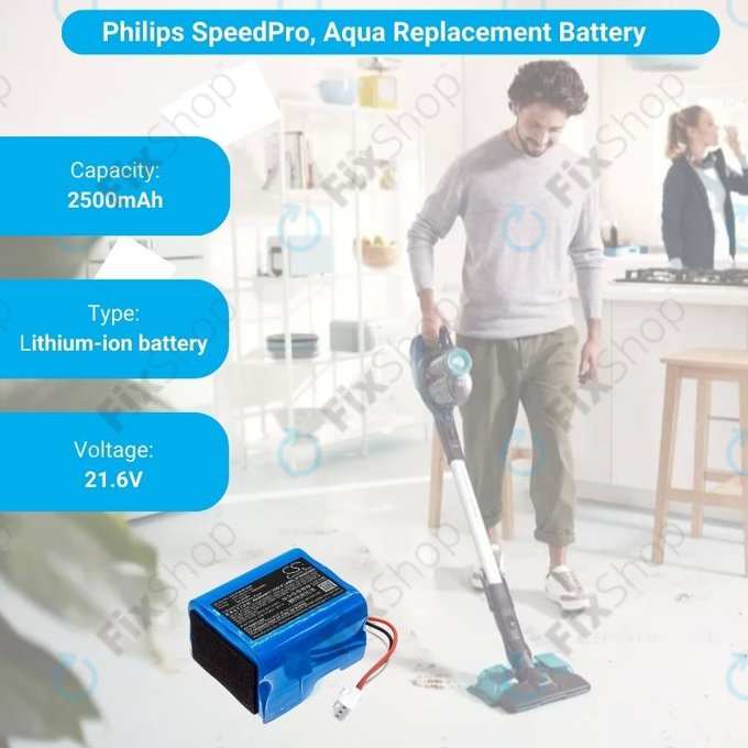 Philips SpeedPro, SpeedPro Aqua - Akku Batterie INR18650C25 Li-Ion 21.6V 2500mAh HQ