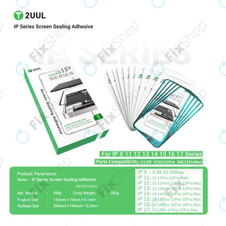 LCD Dichtungs-Klebestreifen für iPhone 17 Air, 2UUL SA17A, (5Stk.)